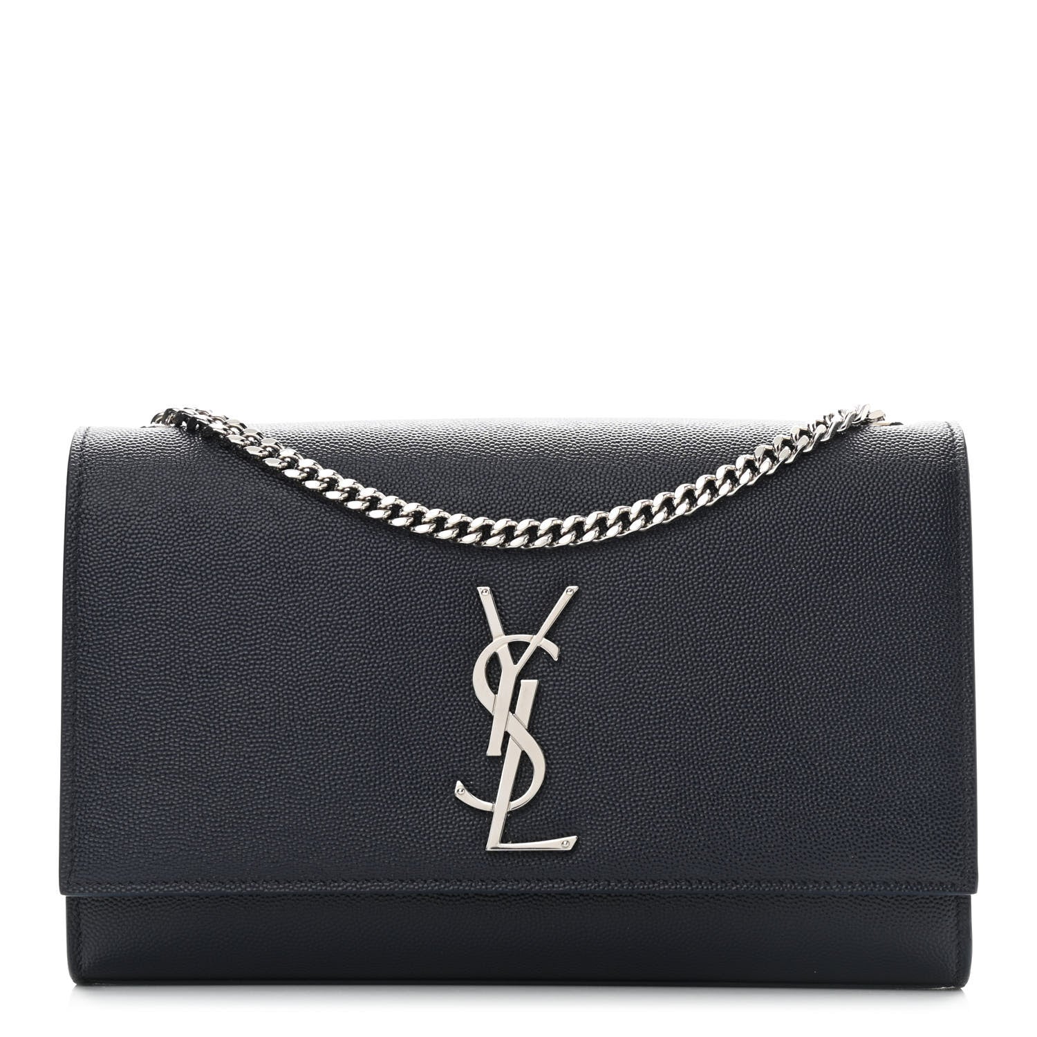 Saint Laurent Grain De Poudre Medium Classic Monogram Kate Satchel Deep Marine 1 of 9