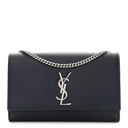 Saint Laurent Grain De Poudre Medium Classic Monogram Kate Satchel Deep Marine 1 of 9