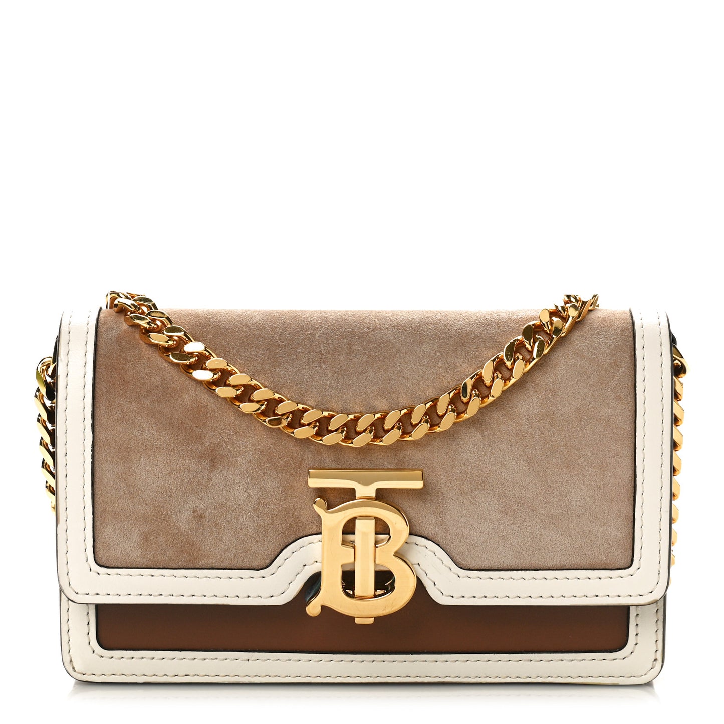 Suede Calfskin Large Jessie Chain TB Bag Biscuit