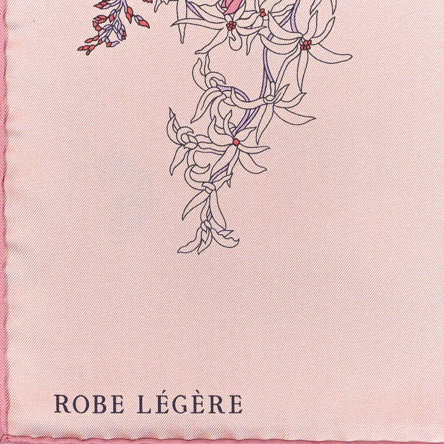 Silk Twill Robe Legere Scarf 90 Rose Hortensia Bleu