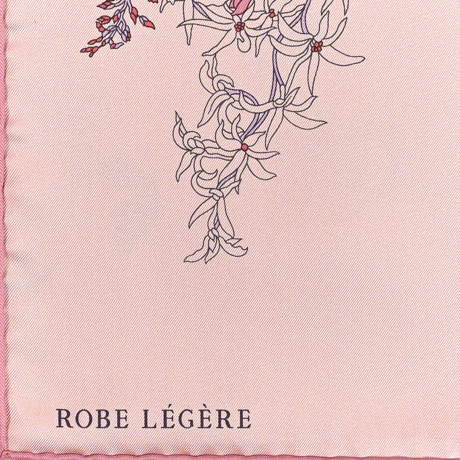Hermes Silk Twill Robe Legere Scarf 90 Rose Hortensia Bleu 4 of 5