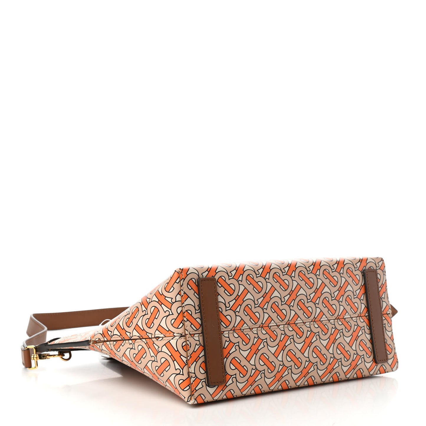 Calfskin Monogram Small Society Top Handle Bag Bright Orange