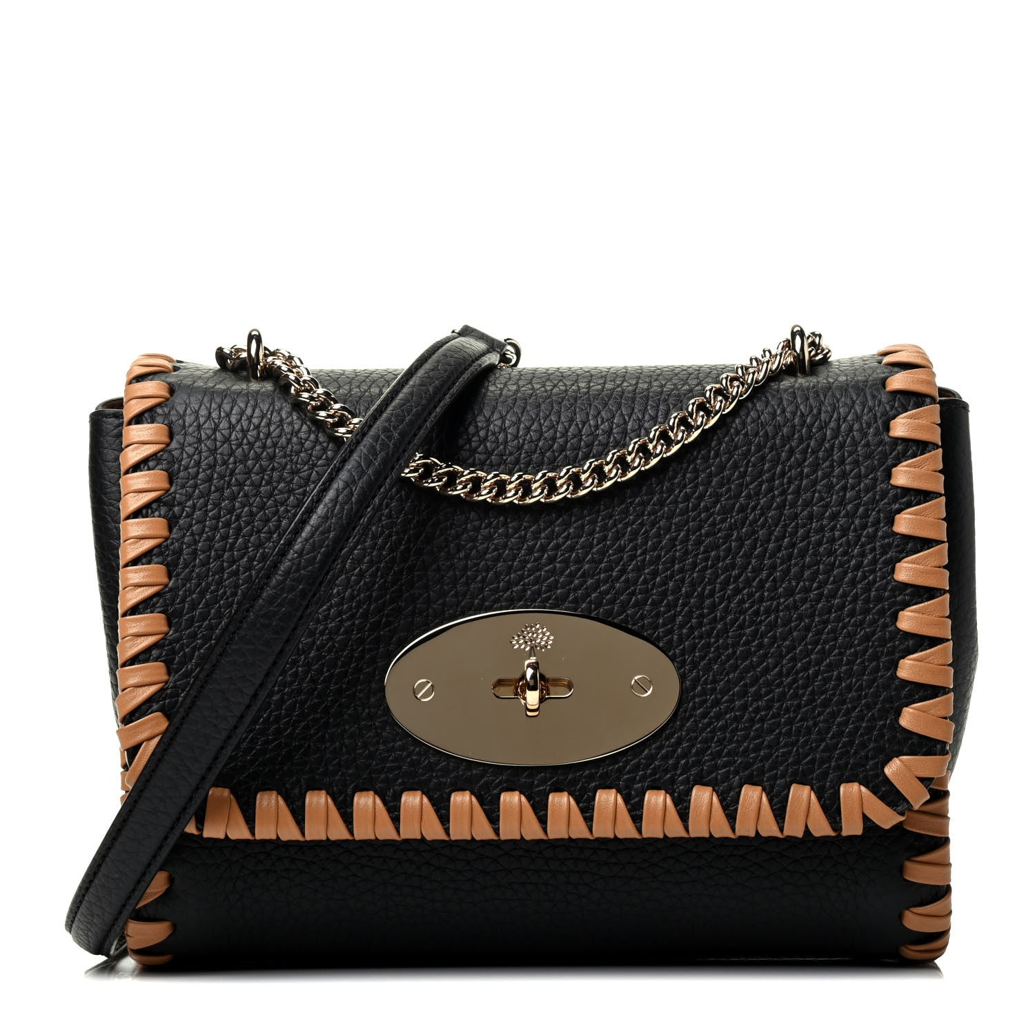 Mulberry Heavy Grain Calfskin Braided Top Handle Lily Black 1 of 4