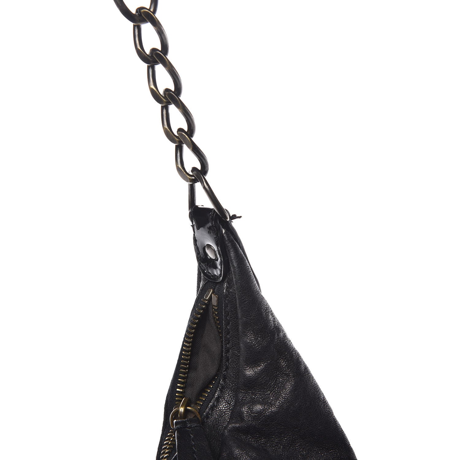 Fendi Nappa Patent B Buckle Hobo Black 9 of 11