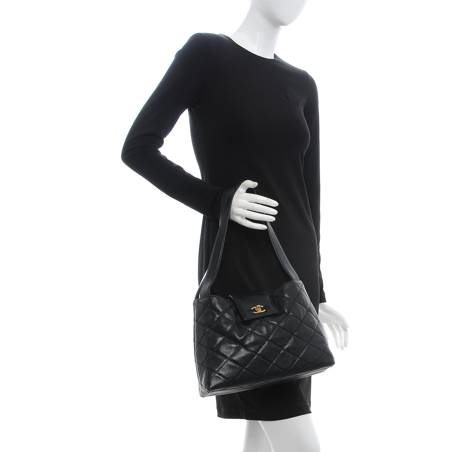 Chanel Caviar Quilted Shoulder Bag Black 2 of 10