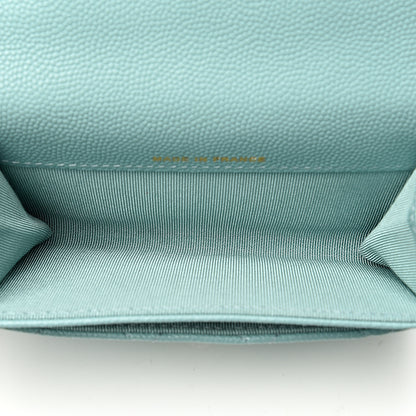 Chanel Caviar Quilted Flap Card Holder Wallet Blue 4 of 8