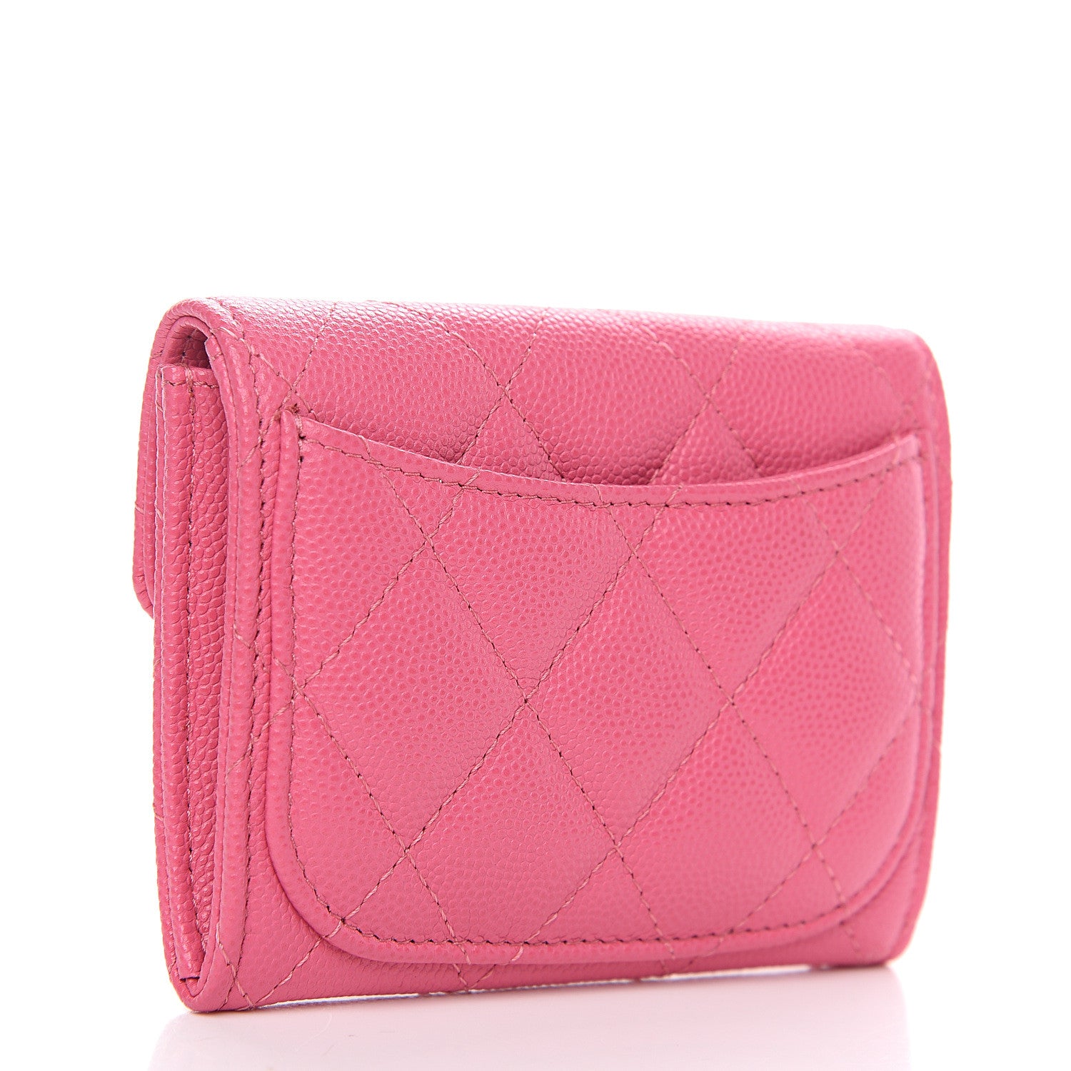 Chanel Caviar Quilted Flap Card Holder Wallet Pink 2 of 8