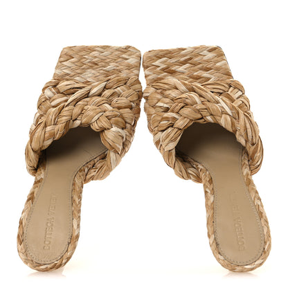 Bottega Veneta Raffia Twisted Intrecciato Stretch Mule Sandals 36 Macadamia 2 of 10