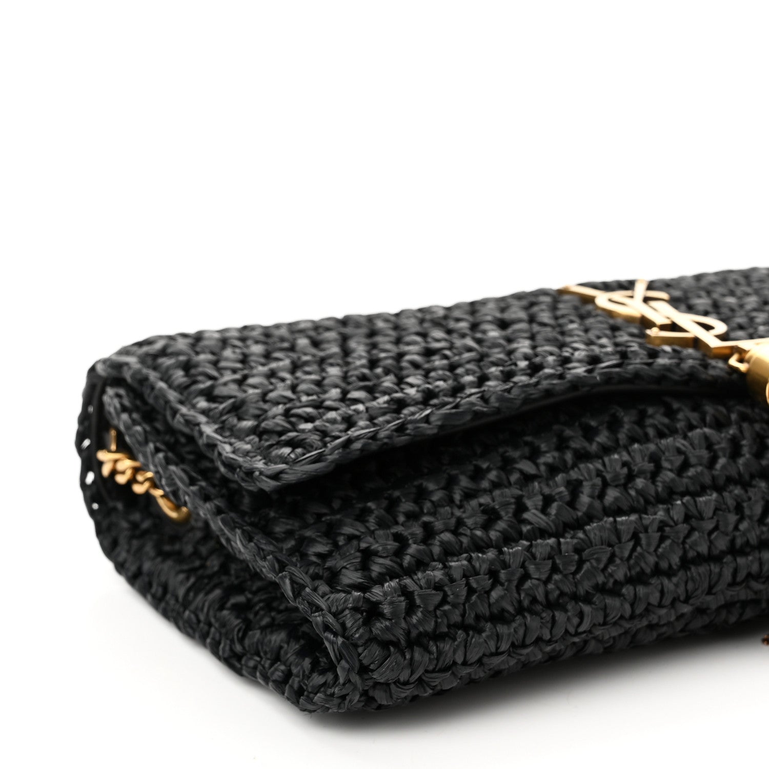 Saint Laurent Raffia Monogram Tassel Kate 99 Black 10 of 12