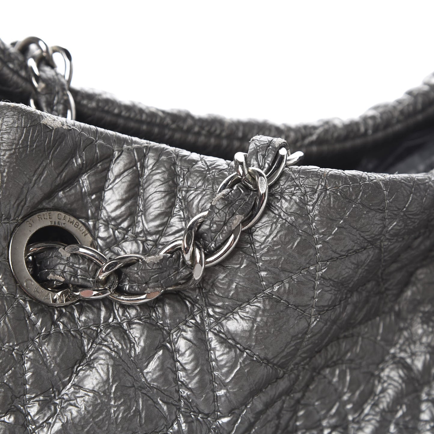 Vinyl Graphic Edge Tote Silver