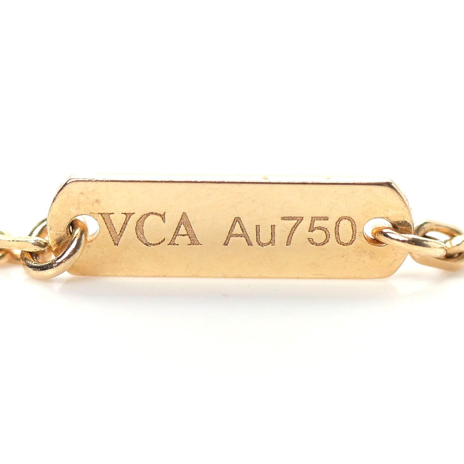 Van Cleef & Arpels 18K Yellow Gold Diamond Yellow Mother of Pearl Vintage Alhambra Pendant Necklace 6 of 7