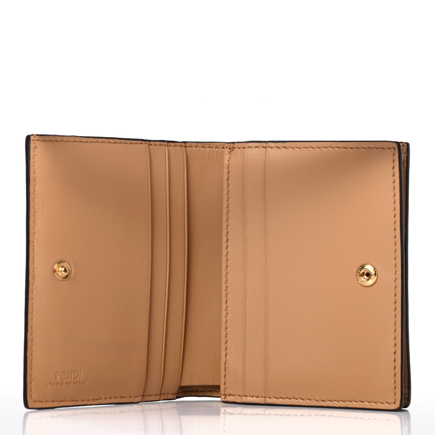 Fendi Nappa Matisse FF Diagonal Embossed Baguette Wallet Miele Scuro Miele Scuro 4 of 4
