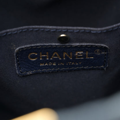 Chanel Washed Denim Quilted Small Urban Spirit Drawstring Bag Dark Blue 6 of 12