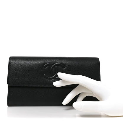 Chanel Caviar Timeless CC Large Gusset Flap Wallet Black 2 of 9