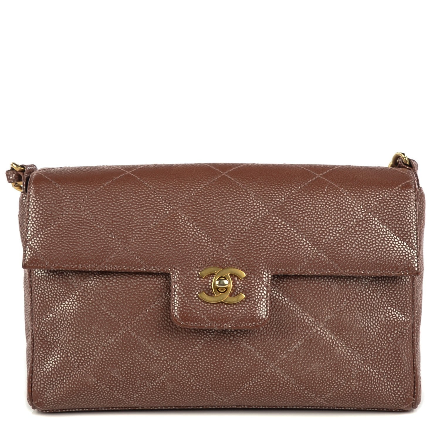 Chanel Metallic Caviar Quilted Medium Single Flap Brown 1 of 9