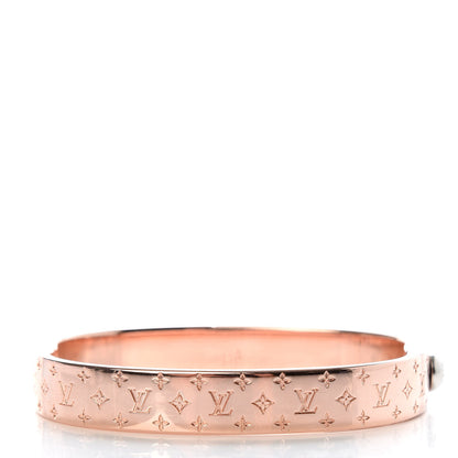 Louis Vuitton Brass Monogram Nanogram Cuff S Pink Gold 3 of 6