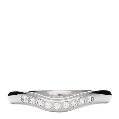 Tiffany Platinum Diamond Elsa Peretti Curved Wedding Band Ring 45 3.5 1 of 5