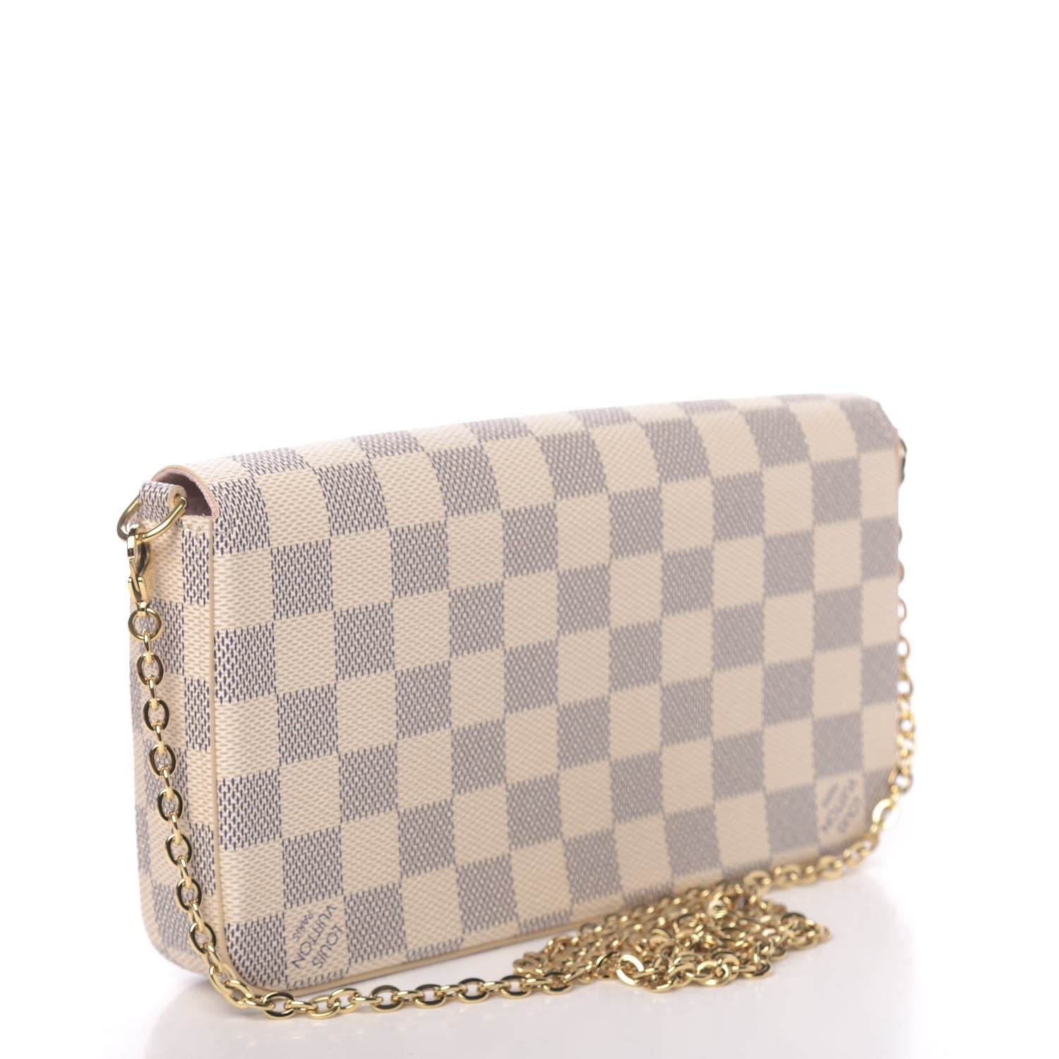 Louis Vuitton Damier Azur Pochette Felicie Chain Wallet Rose Ballerine 4 of 12