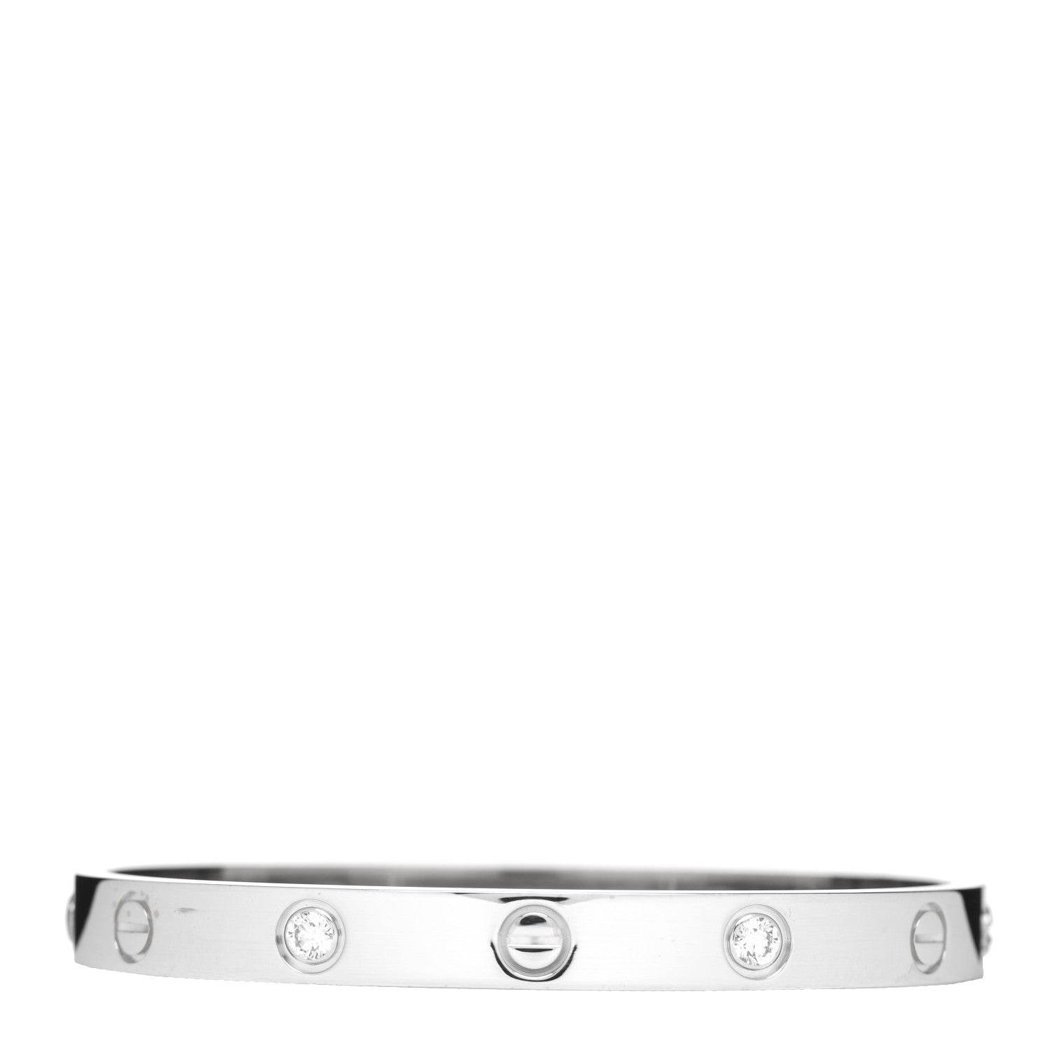 Cartier 18K White Gold 4 Diamond LOVE Bracelet 16 1 of 6