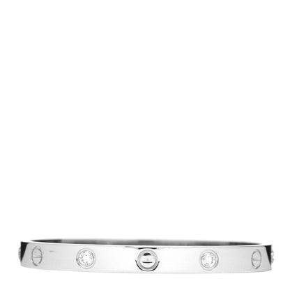 Cartier 18K White Gold 4 Diamond LOVE Bracelet 16 1 of 6