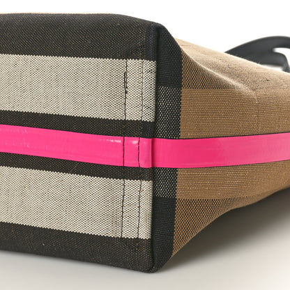 Burberry Canvas Mega Check The Giant Reversible Tote Black Neon Pink 9 of 11