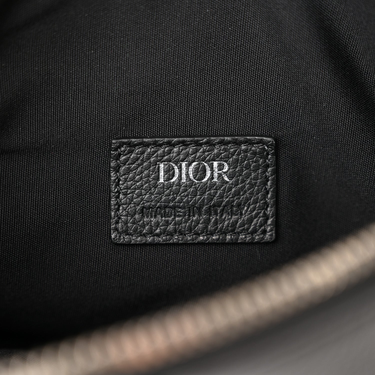 Christian Dior Grained Calfskin Mens Saddle Bag Black 6 of 10