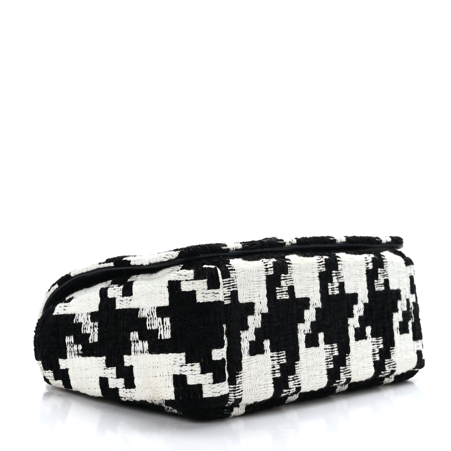 Tweed Macro Houndstooth Small Caro Bag Black White