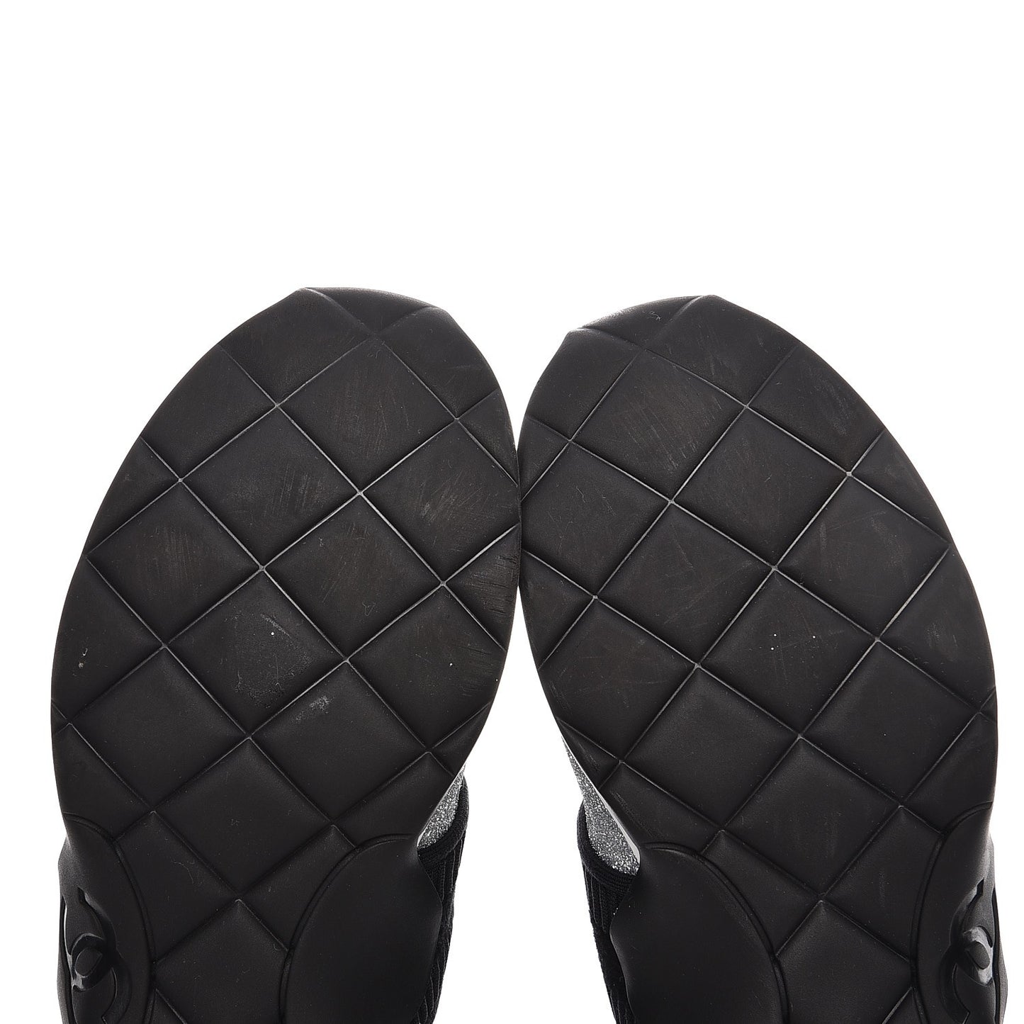 Glitter Stretch Fabric CC Sneakers 38.5 Black Silver