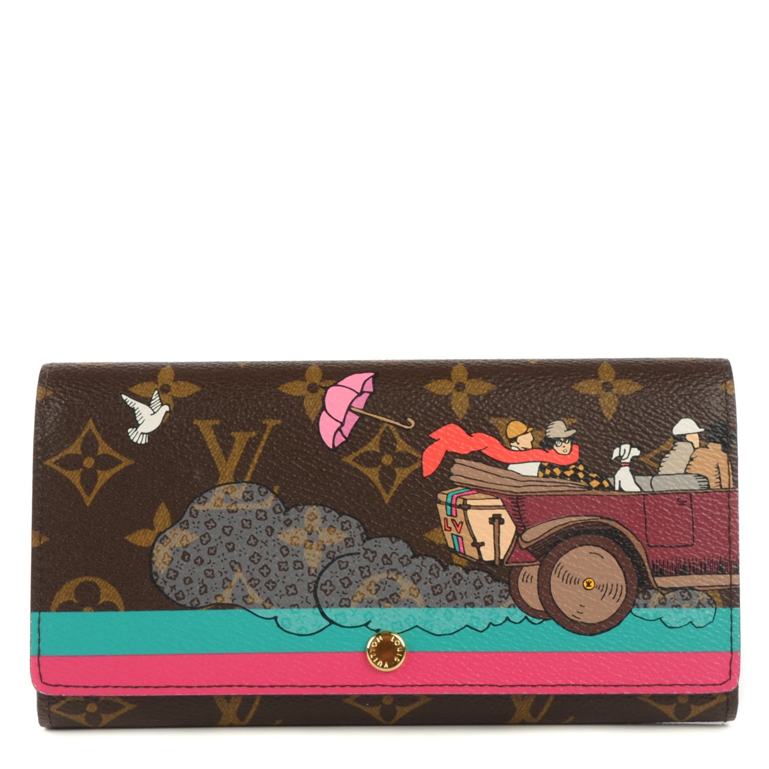 Louis Vuitton Monogram 2015 Christmas Animation Sarah Wallet Hibiscus 1 of 9