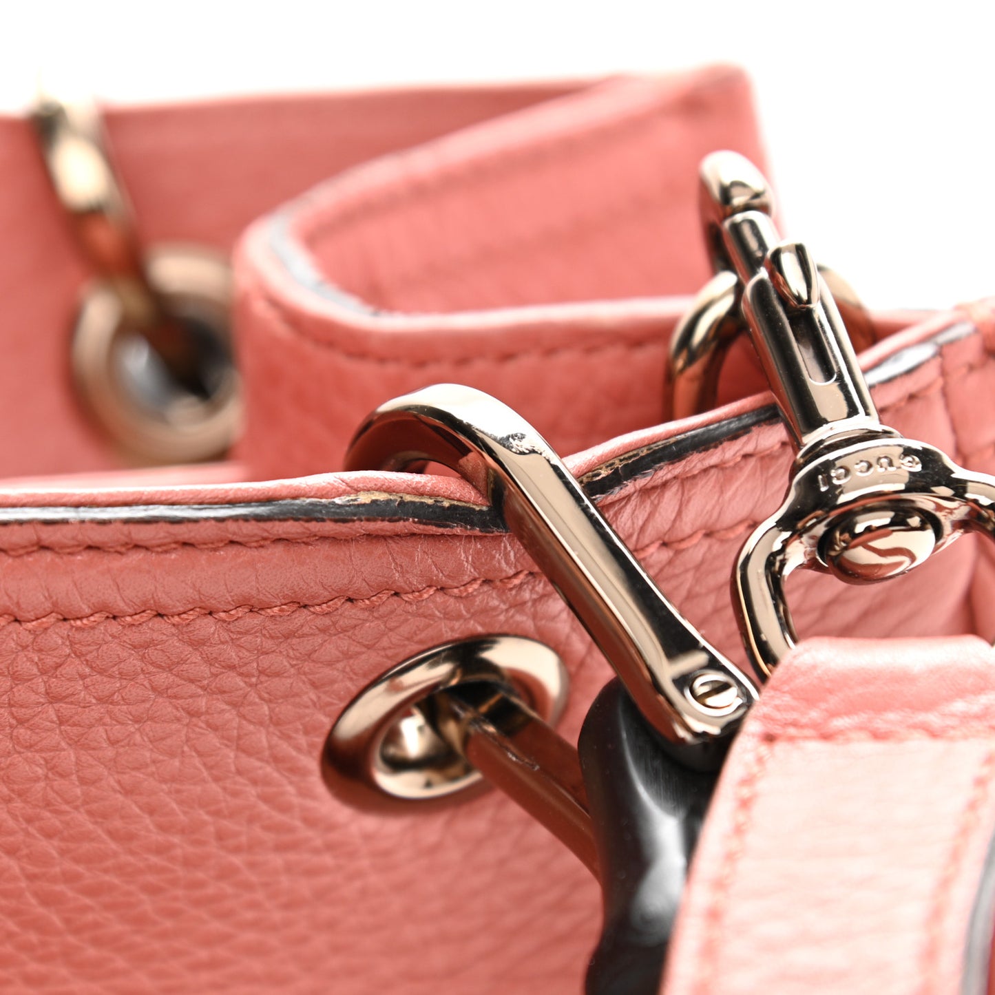 Calfskin Small Bamboo Shopper Tote Light Red