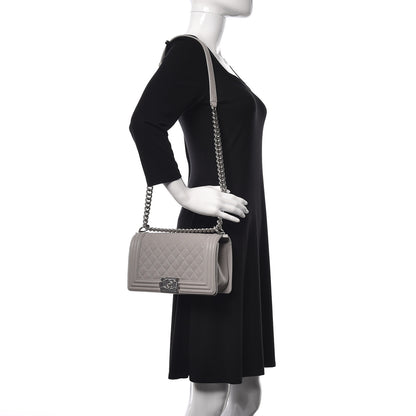 Chanel Caviar Quilted Medium Boy Flap Grey 2 of 10