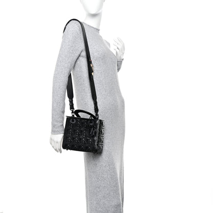 Christian Dior Calfskin Cannage Diamond Small My ABCDior Lady Dior Black 2 of 11