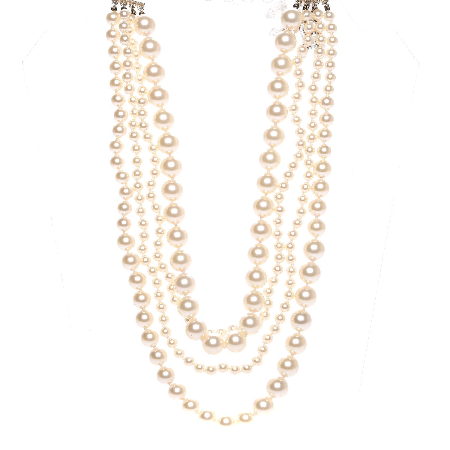 Chanel Pearl CC Multistrand Necklace Gold 3 of 5