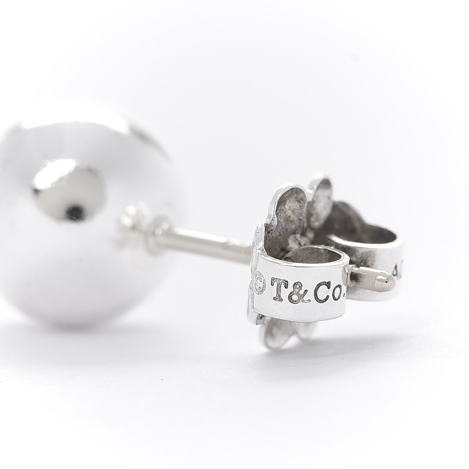 Tiffany Sterling Silver 8mm HardWear Ball Earrings 4 of 6