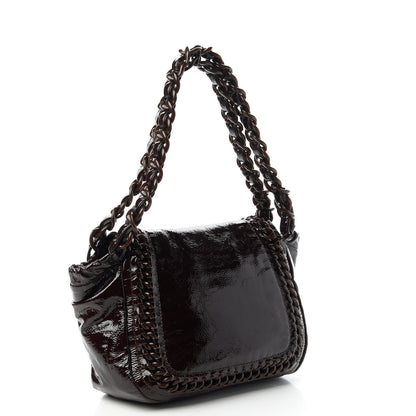 Chanel Crinkled Patent Modern Chain Flap Dark Brown 3 of 10