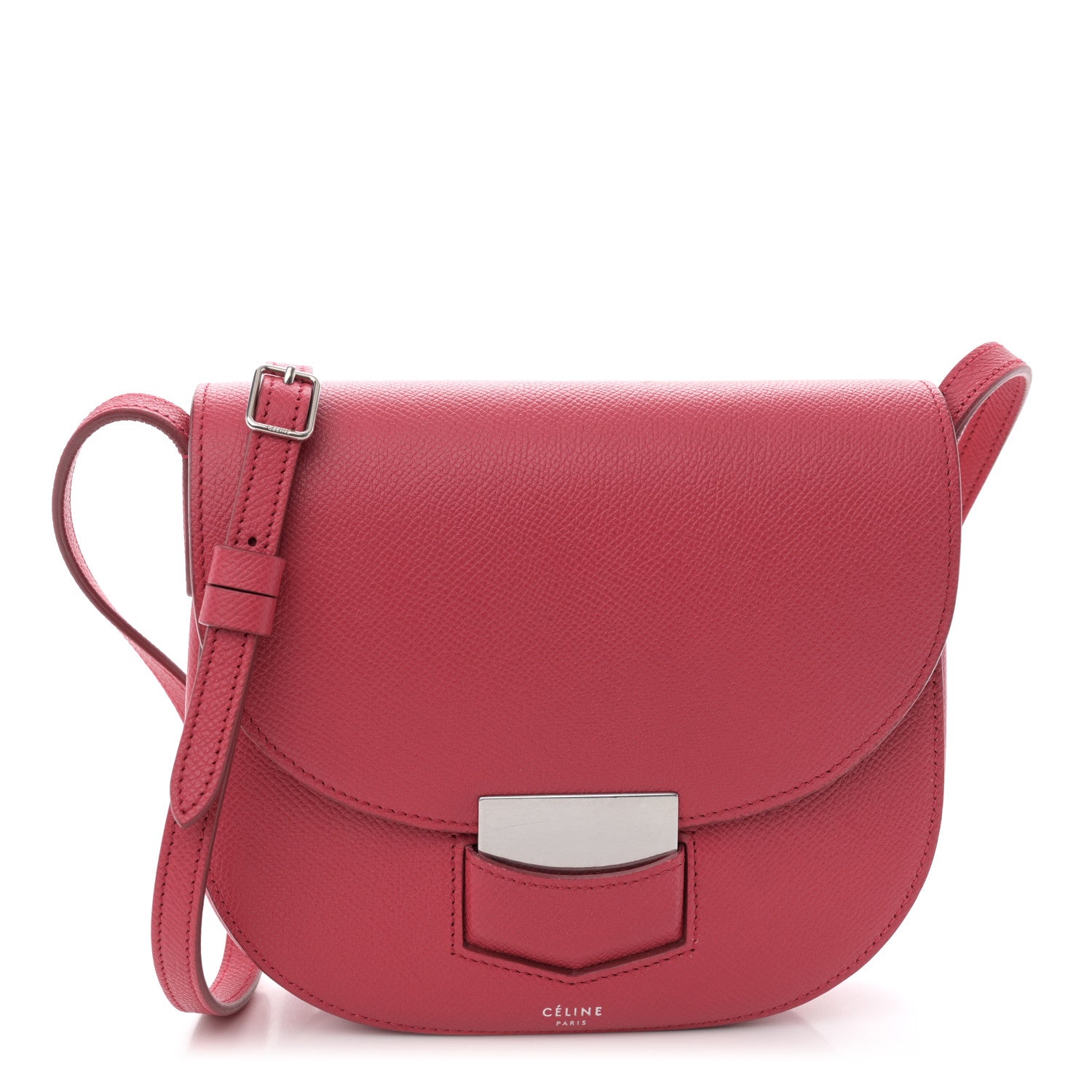 Celine Grained Calfskin Small Trotteur Bubble Pink 1 of 14