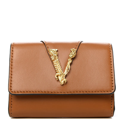 Versace Nappa Barocco Virtus Coin Purse Brown 1 of 7