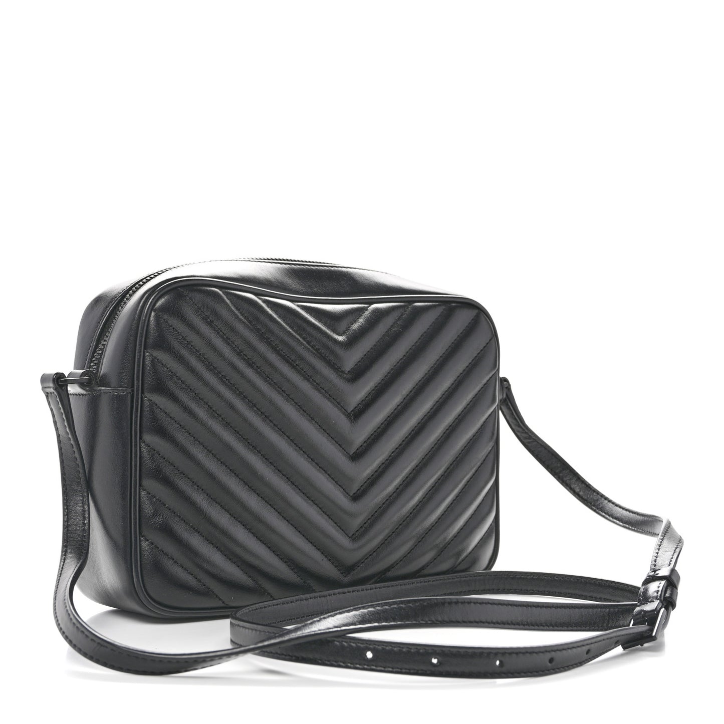 Calfskin Matelasse Monogram Monochrome Lou Camera Bag Black