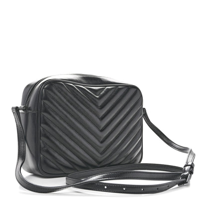 Saint Laurent Calfskin Matelasse Monogram Monochrome Lou Camera Bag Black 3 of 12