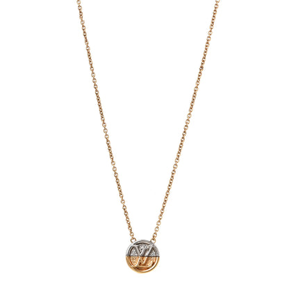 Louis Vuitton Metal L to V Necklace Gold Silver 1 of 5