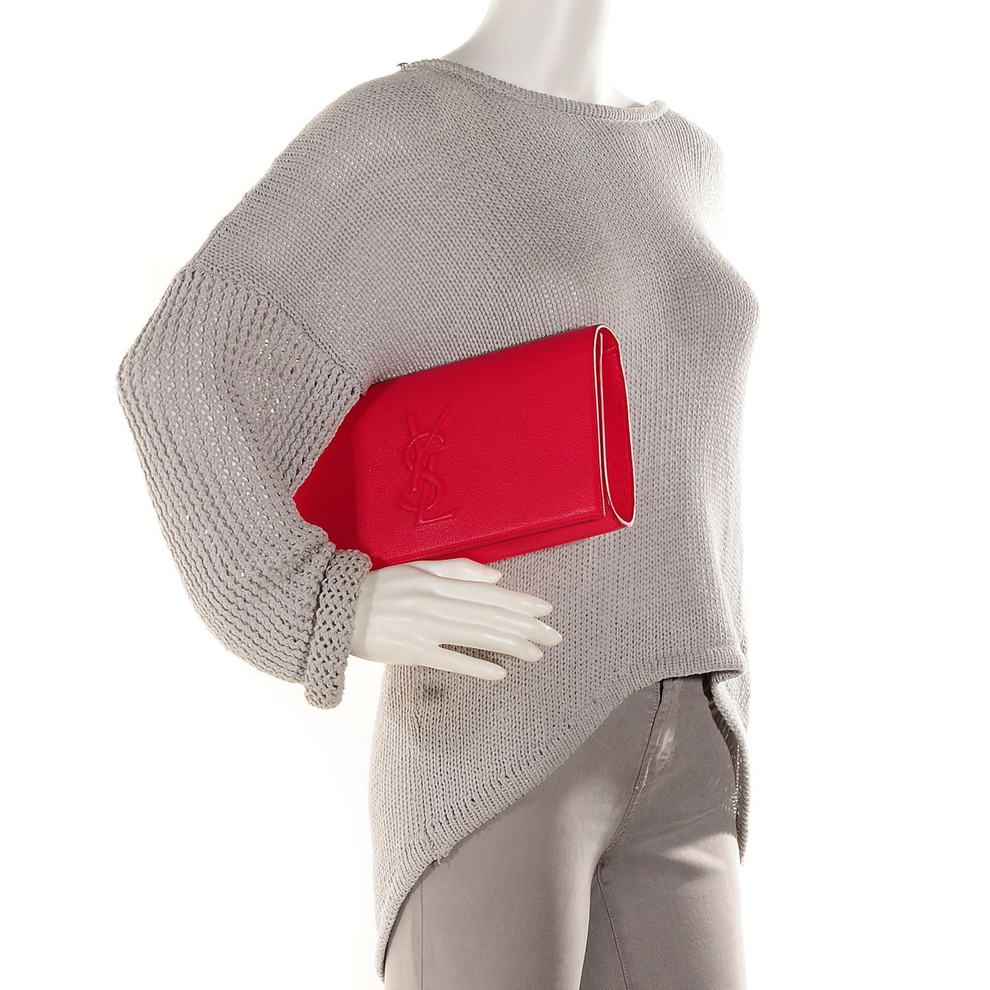 Goatskin Large Belle De Jour Clutch Fuchsia
