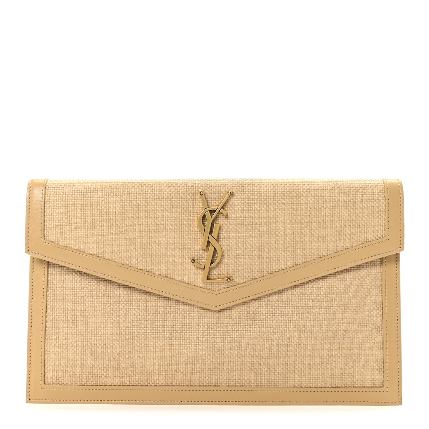 Micro Raffia Uptown Pouch Natural Hay Blush