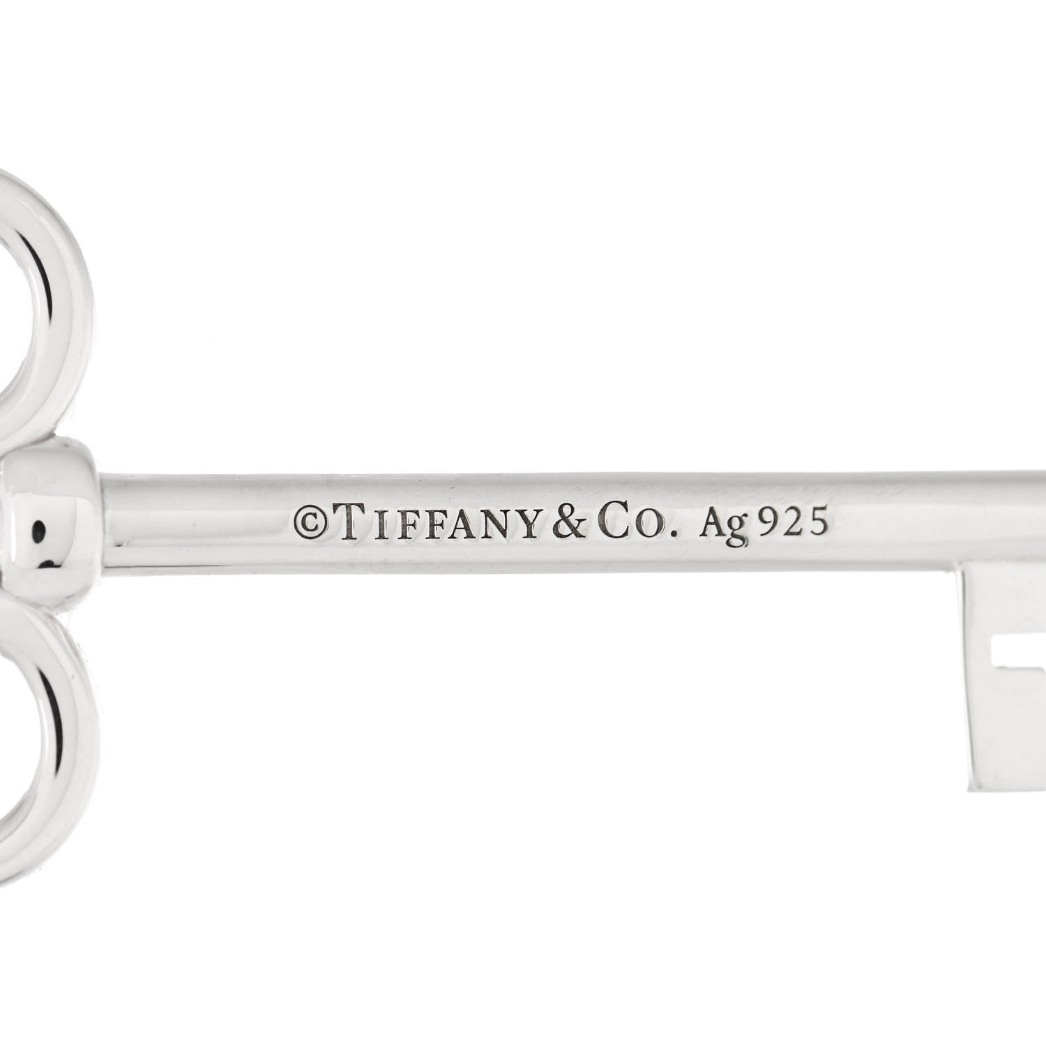 Tiffany Sterling Silver Fleur De Lis Key Pendant 3 of 4