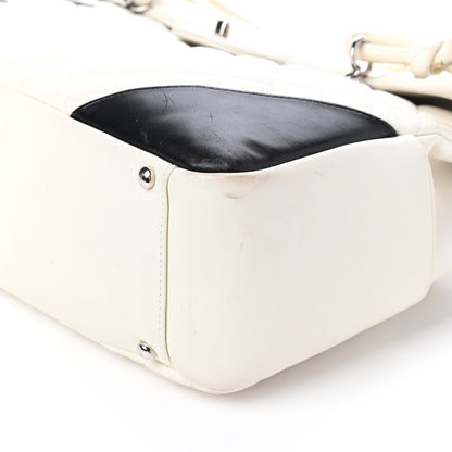 Chanel Calfskin Quilted Large Cambon Flap White Black 11 of 11