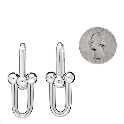 Tiffany Sterling Silver Extra Large HardWear Link Earrings 2 of 3