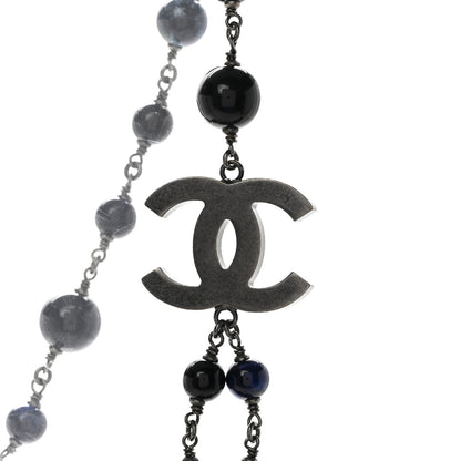 Chanel Metal Beaded CC Long Necklace Blue 4 of 6