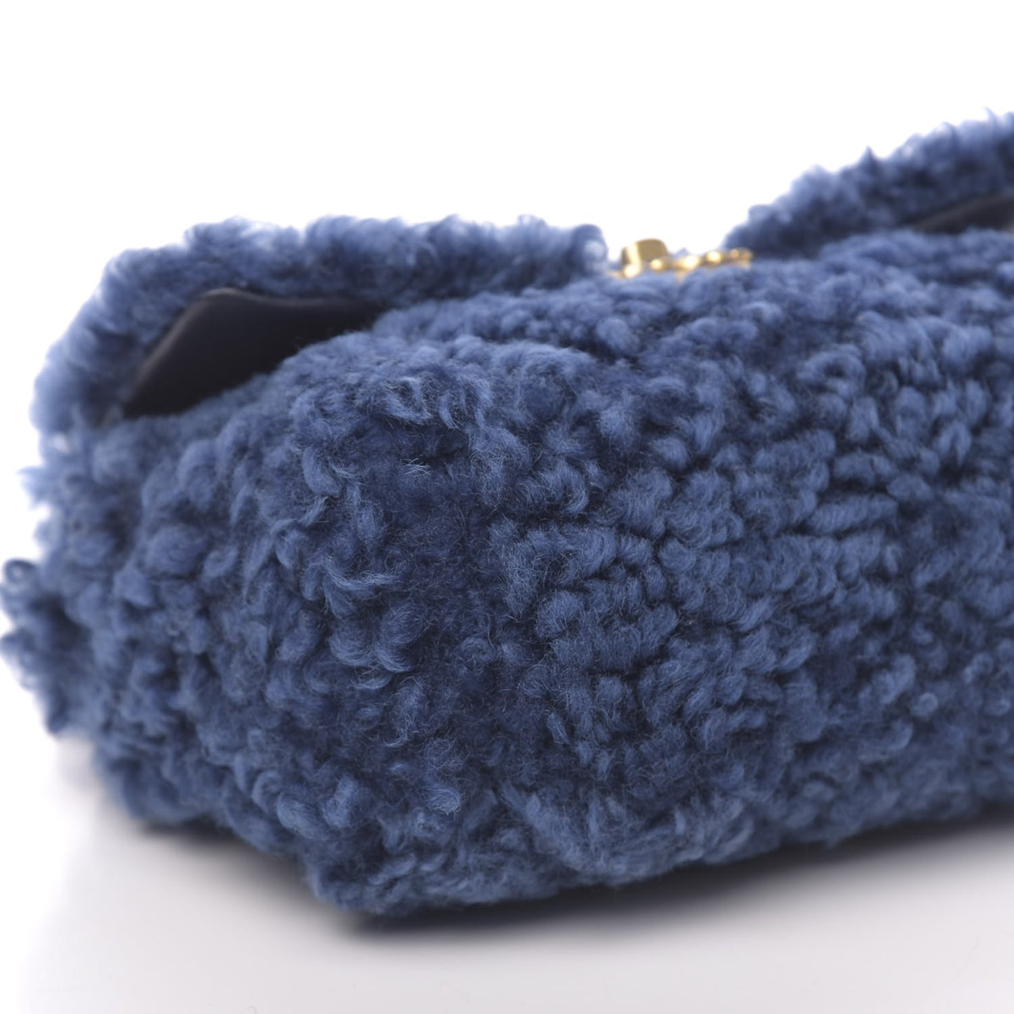 Shearling Sheepskin Medium 19 Flap Blue