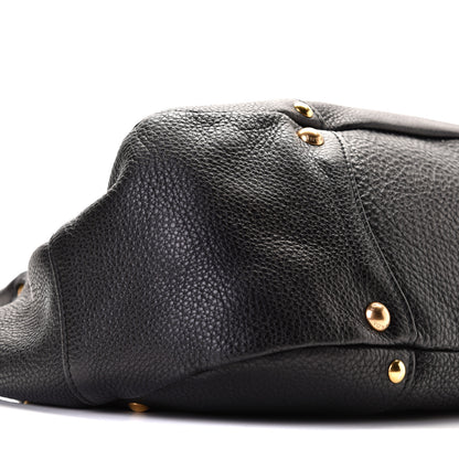 Prada Vitello Daino Pushlock Tote Black 4 of 9