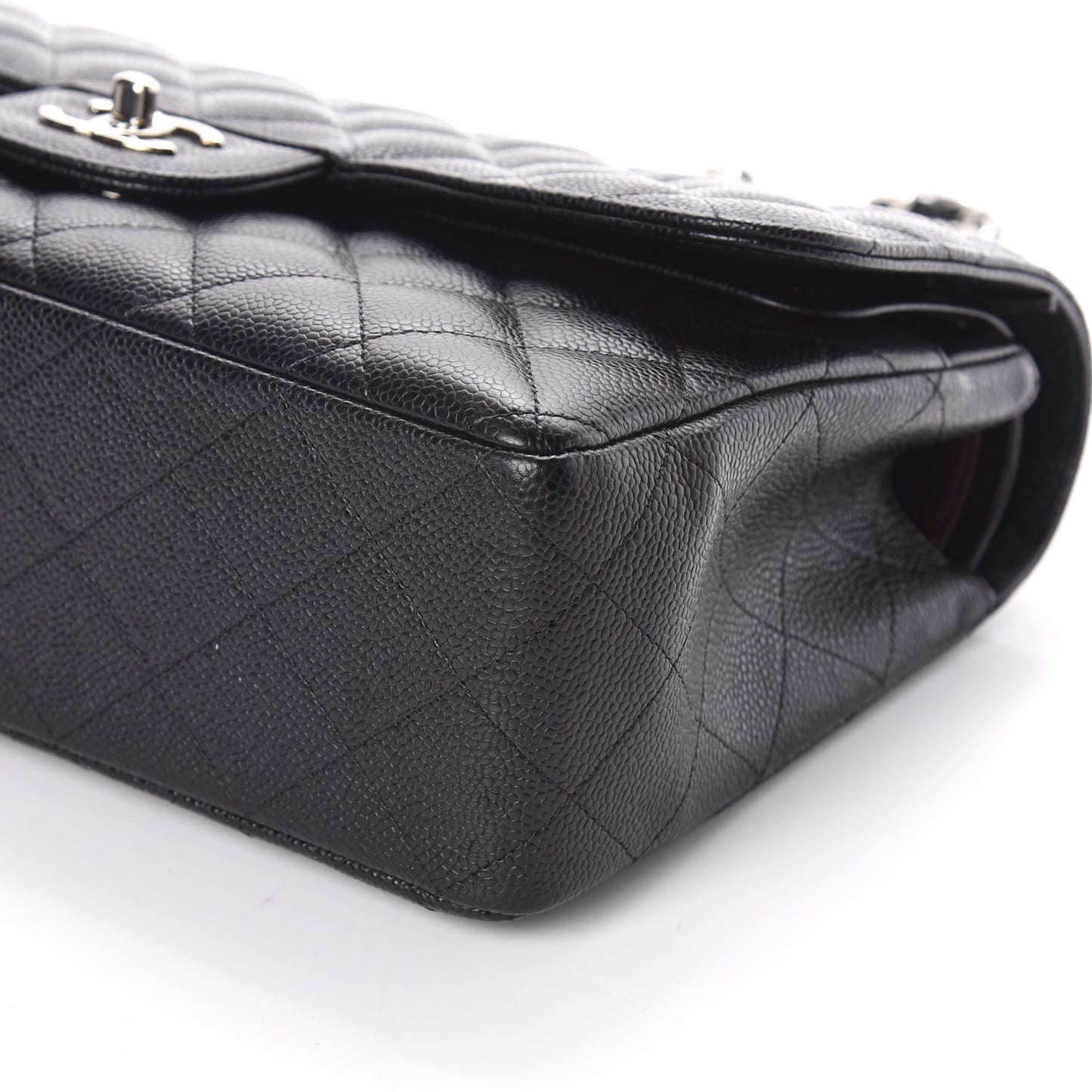 Caviar Quilted Jumbo Double Flap Black