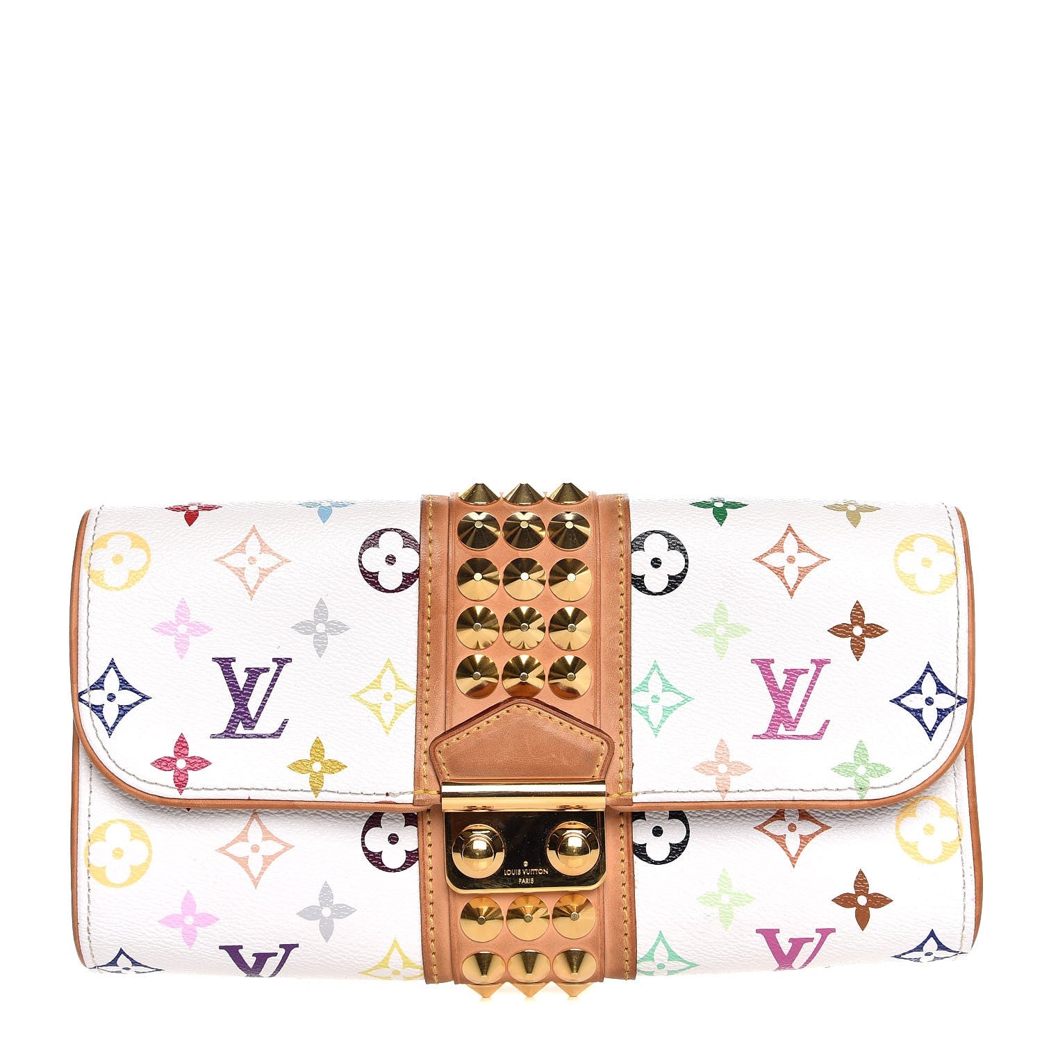 Louis Vuitton Monogram Multicolor Courtney Clutch White 1 of 8
